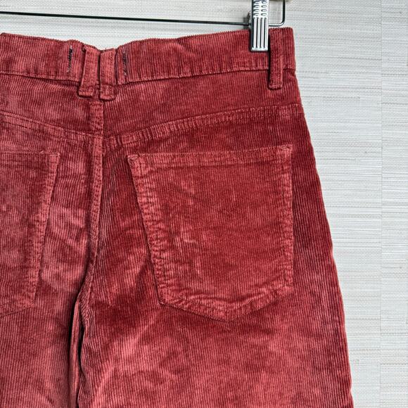 Free People corduroy pants high rise straight cotton blend boho fall winter 27 - Picture 8 of 11